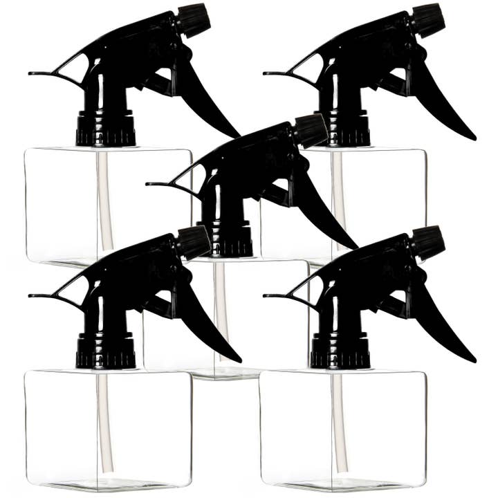 Youngever 5 Pack 8OZ Square Plastic Spray Bottles - Clear for wholesale by Youngever
