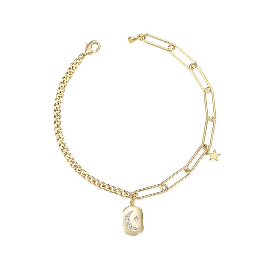 Harma – wholesale Charm/dangle bracelet – Divine Moon and Star Link Bracelet5
