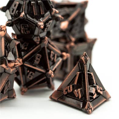 Foam Brain Games - Wholesale Dice - Warrior's Flail: Copper - Metal RPG Dice Set