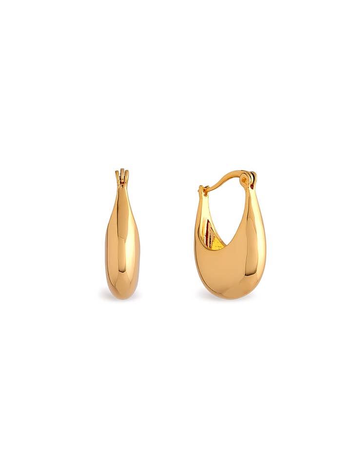 Marianne U-Shape Everyday Hoop Earrings for wholesale by Maudella