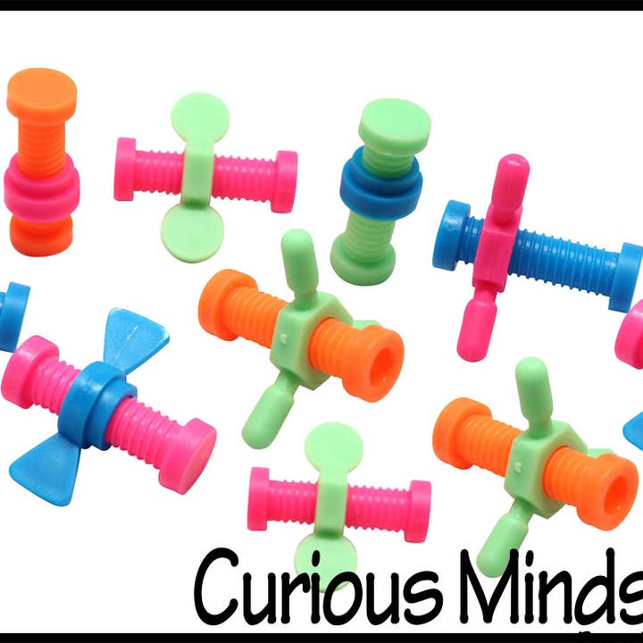 Curious Minds Toys - Wholesale Fidget Toy - Kids - 1 Pencil Topper Nuts and Bolts - Spinning Hand Fidget - Anx2