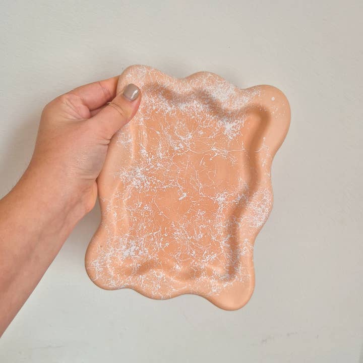 The Sage Rose Studio – wholesale Jewellery dish – Wavy Rectangle trinket dish, modern aesthetic candle tray4