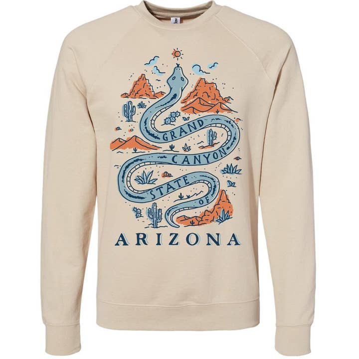 GC Snake AZ Raglan Sweater - Hand-printed Design for wholesale by State Bliss