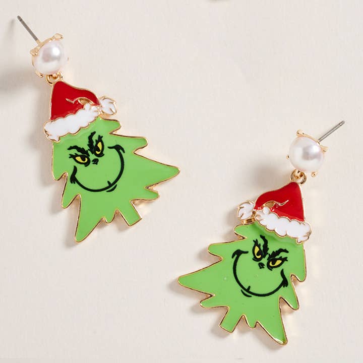 Sensibling Corp. - Wholesale Dangle Earrings - 4Pairs Green Monster Grinch Christmas Bundle Gift Sock Set3