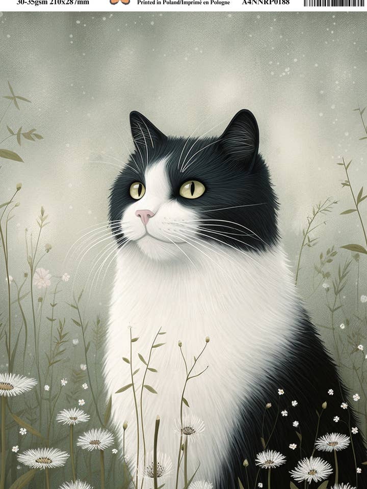 Commande spéciale - Papier de riz pour découpage de Ninny - Portraits Purrfect V pour la vente par Ninnys Napkins