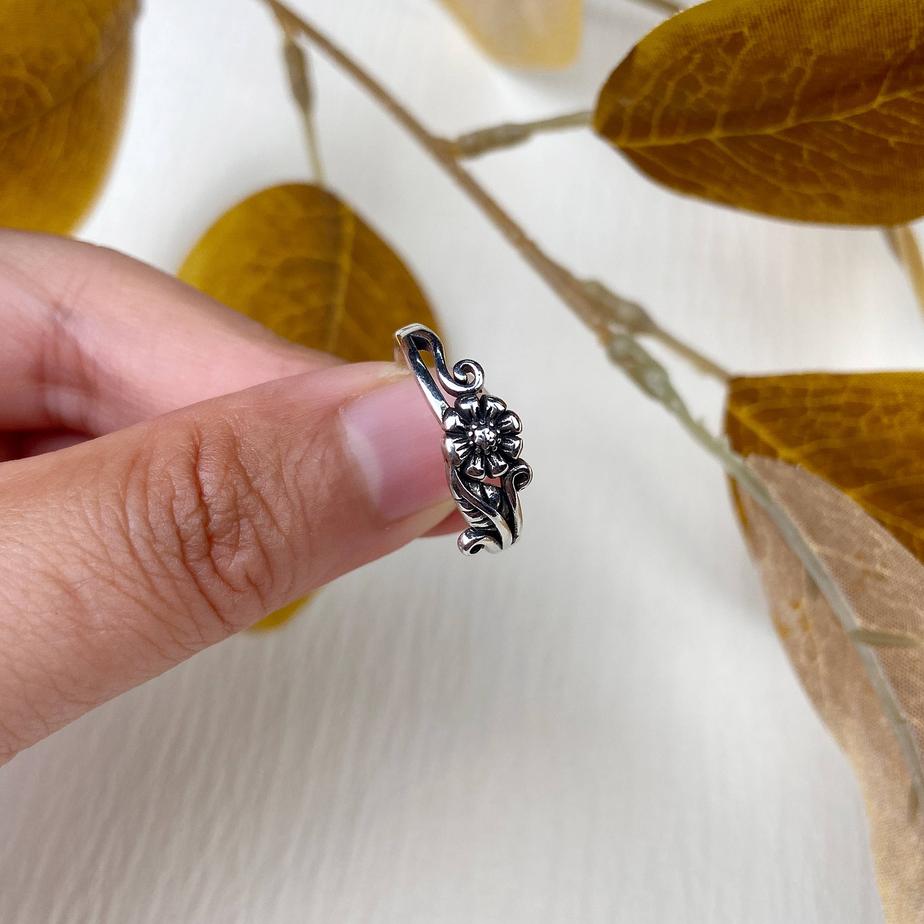 mildstyles - Vente Anneau/bague à empiler - Bague en forme de tournesol vintage4