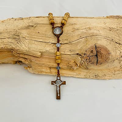 Oremus Mercy - Wholesale Prayer Beads Necklace - St. Benedict Wooden Rosary