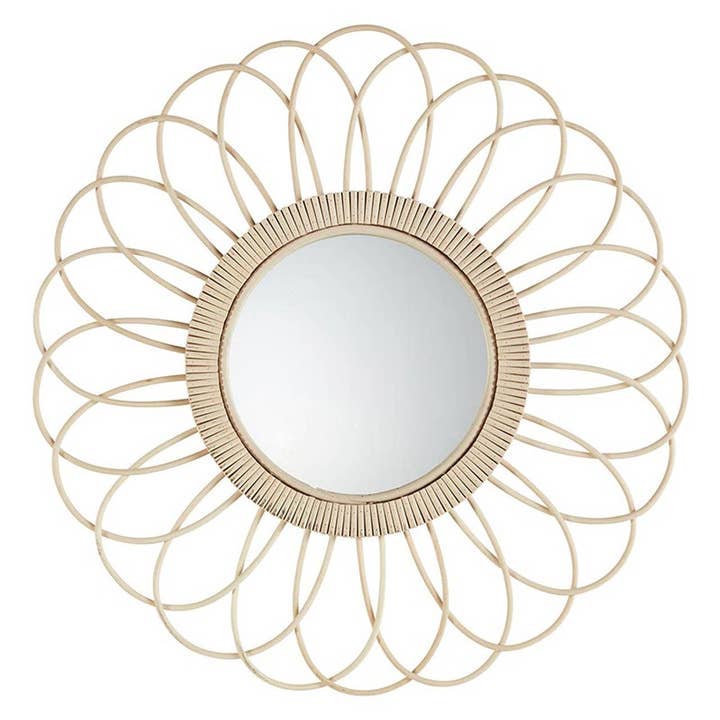 Angle - Wholesale Wall Mirror - Sunburst Rattan Mirror