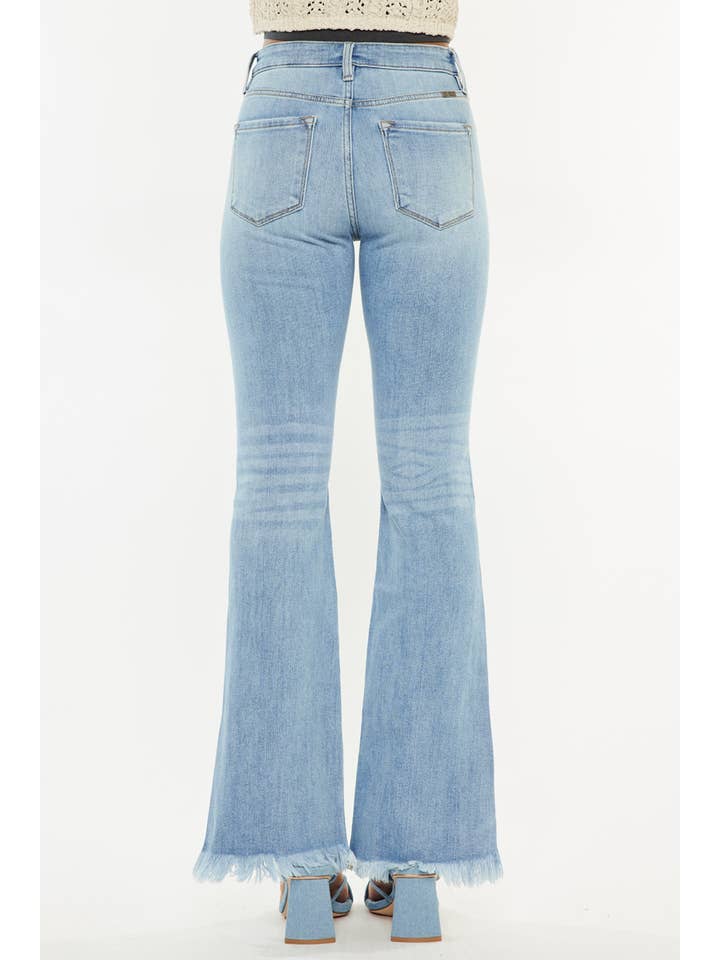 LIGHT OPEN PACK HIGH RISE LEG DISTRESS BOOTCUT JEANS-KC9349L for wholesale on Faire4