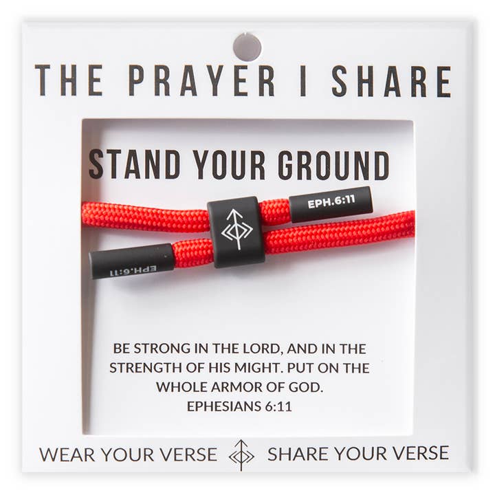 The Prayer I Share - Wholesale Woven/Braided Bracelet - STAND YOUR GROUND Christian Cord Bracelet