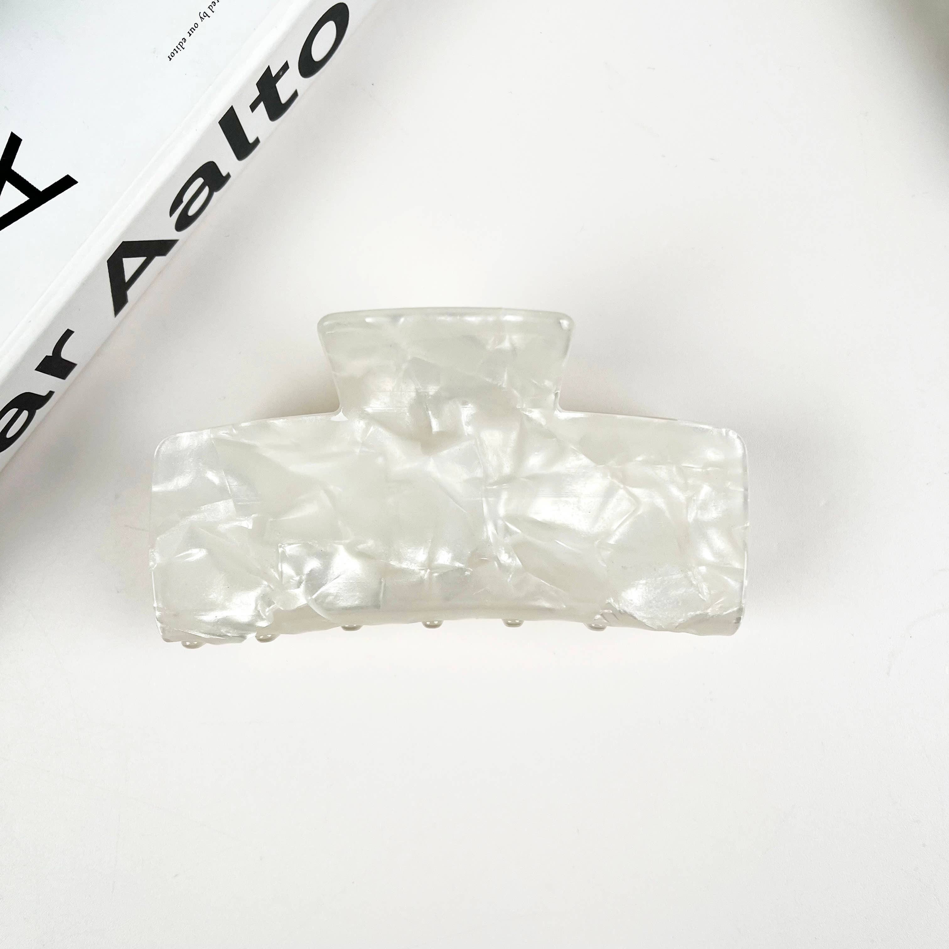 TheDivaSoap – Großhandel Haarclip – Damen – Acetatfarbene quadratische Haarspange Einfache Krallenclips5