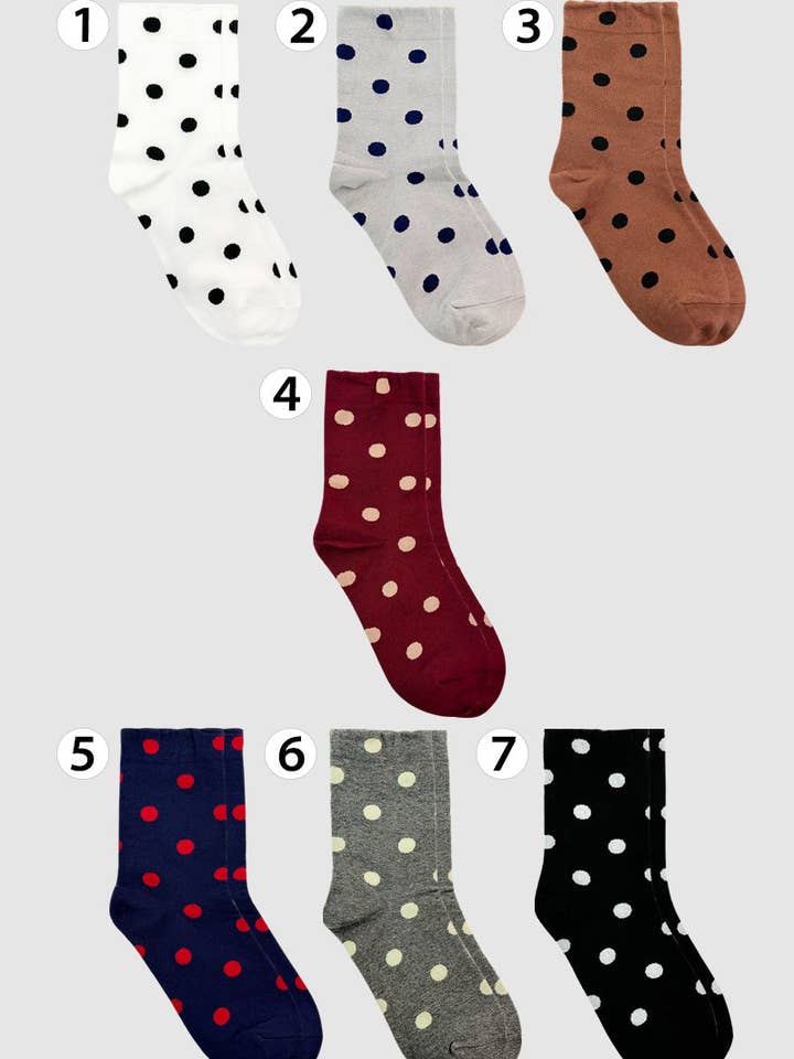 Women's Crew Special Dot Socks for wholesale by 7DAYSSOCKS