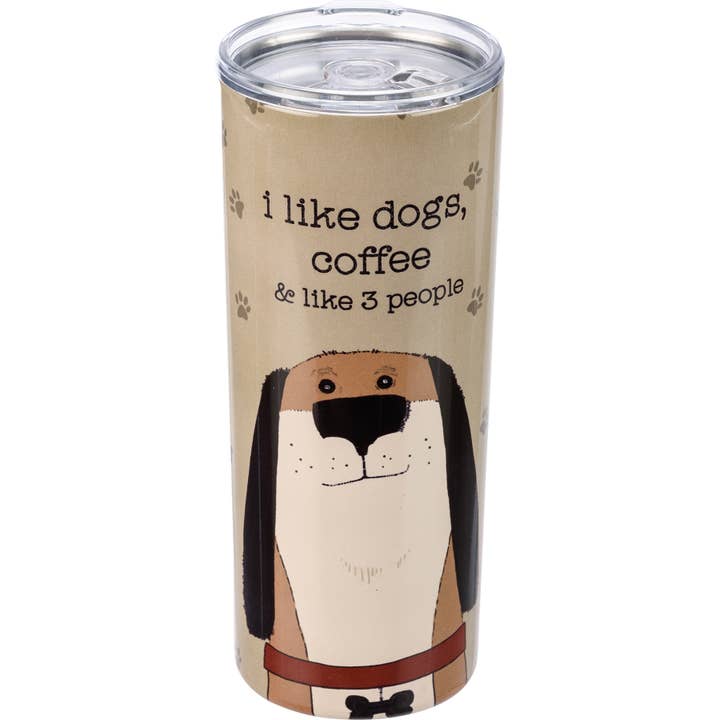 Primitives by Kathy - Wholesale Drinking Glass/Cup - I Like Dogs, Coffee & 3 People Coffee Tumbler2