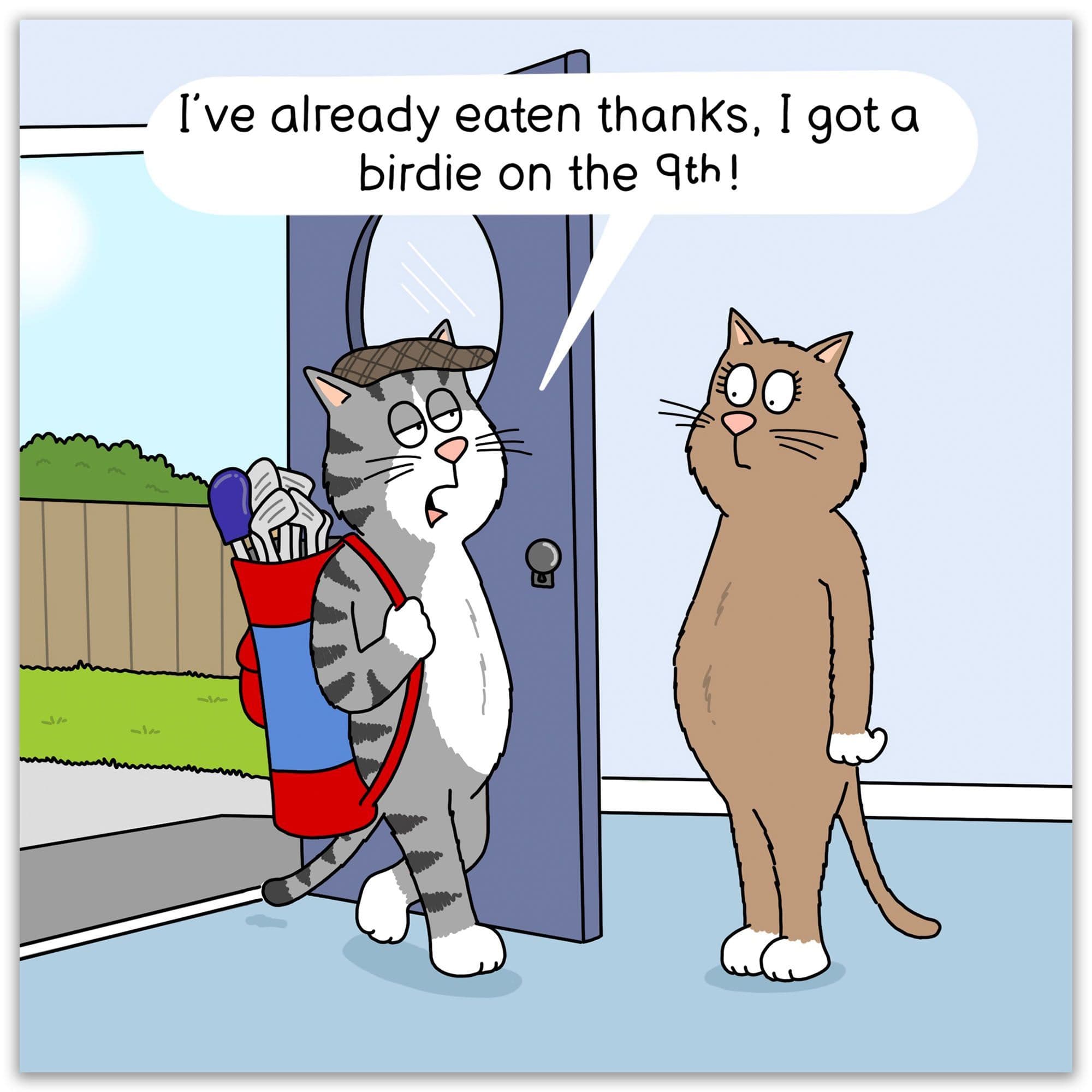 Twizler Ltd - Vente Carte de vœux classique - Carte de Golf Amusante - Chat Birdie1