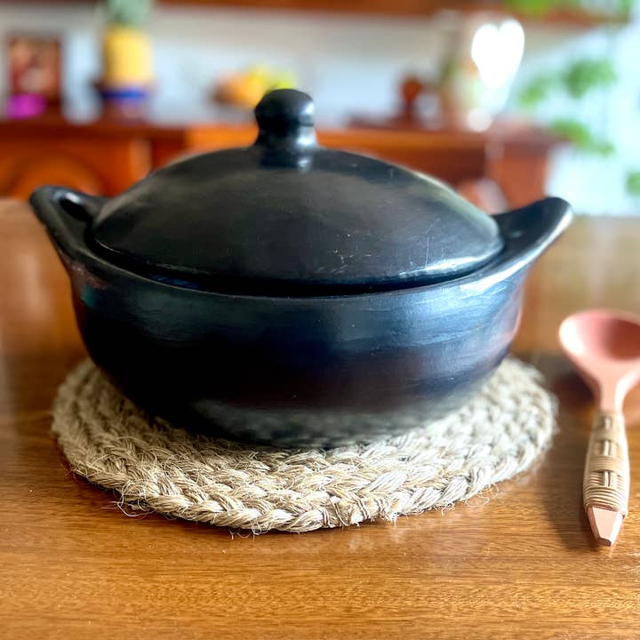 Authentic Origin Colombia - Vendita all'ingrosso Pentole - La Chamba - Casseruola in argilla nera, 4 pezzi, 2 litri 2