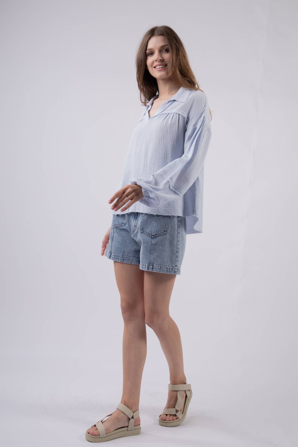 VERY J – Blusa - Mulher por atacado – NT11416 - Camisola de tecido de algodão de grandes dimensões17