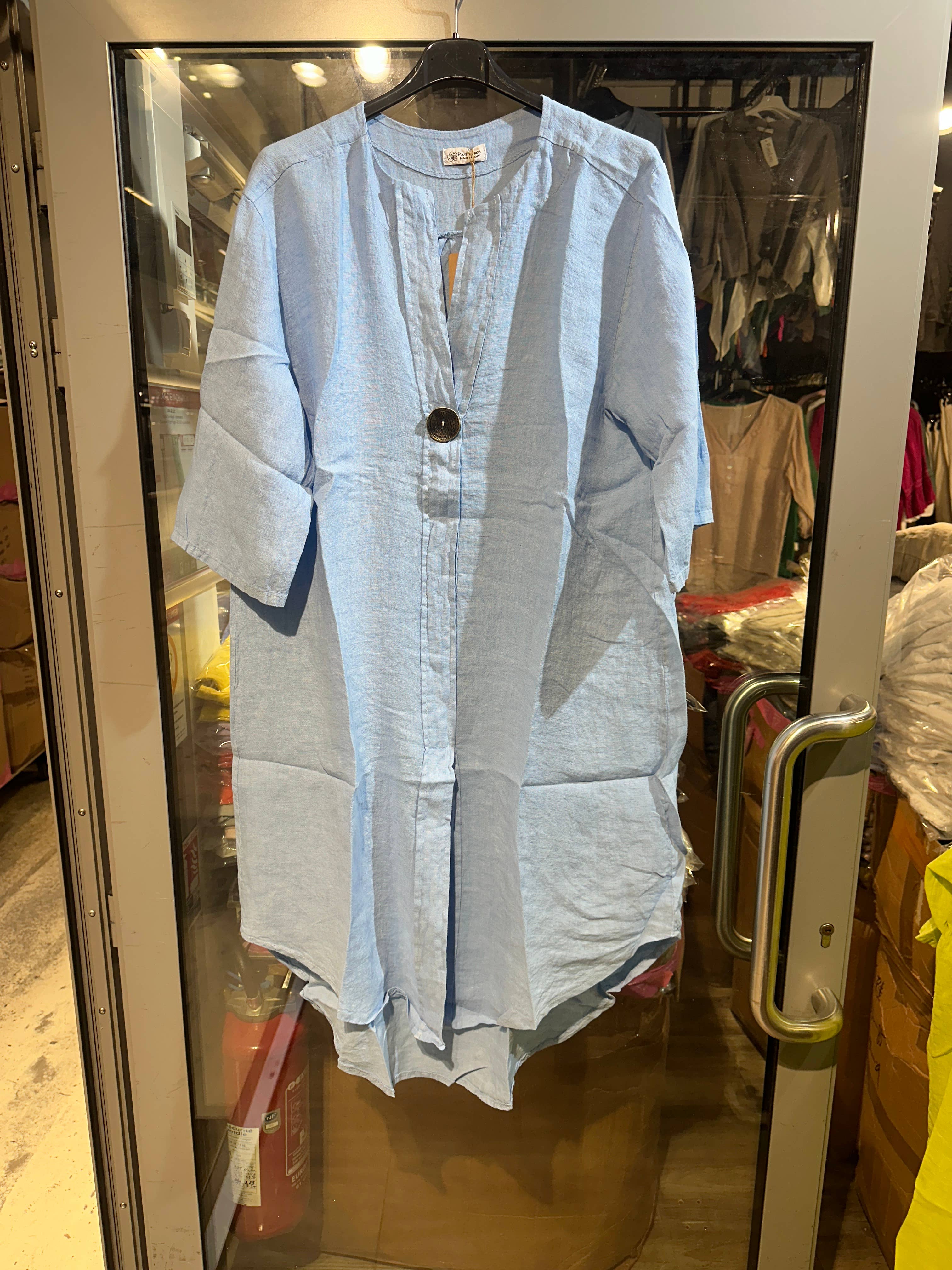 LÉA & LUC - Vente Robe – femme - Robes en 100% Lin avec un bouton REF. 554725