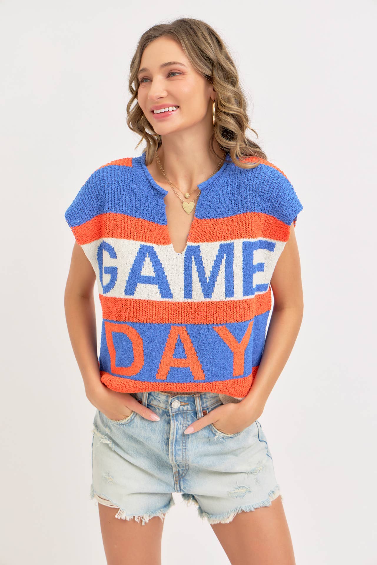 Sweet Lovely by Jen - Vendita all'ingrosso Top in maglia - Donna - GIORNO DELLA PARTITA PERFETTO PER MOSTRARE IL TUO SPIRITO DI SQUADRA CON STILE0