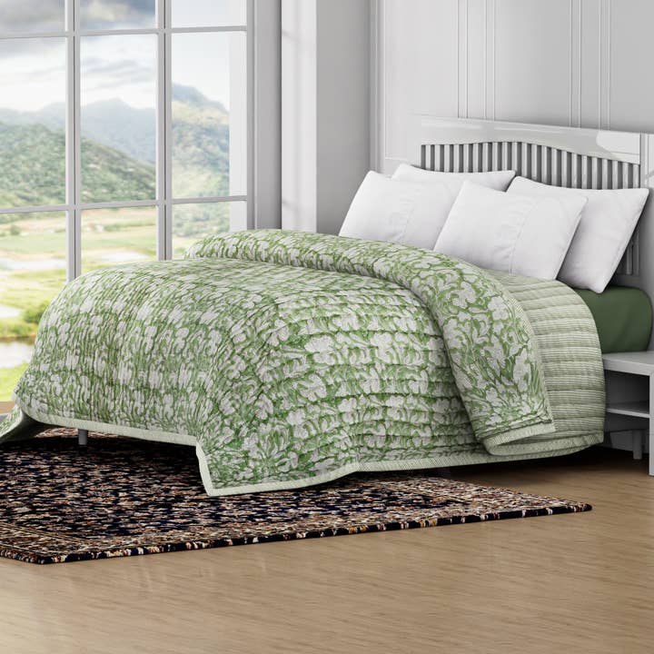 Fabricrush - Wholesale Quilt - Fabricursh Pure Cotton Block Print Comforter Quilt