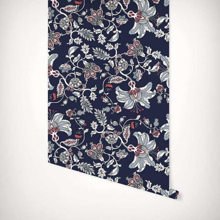 The Midnight Garden Wallpaper (Navy) for wholesale by Mimi&Bloom