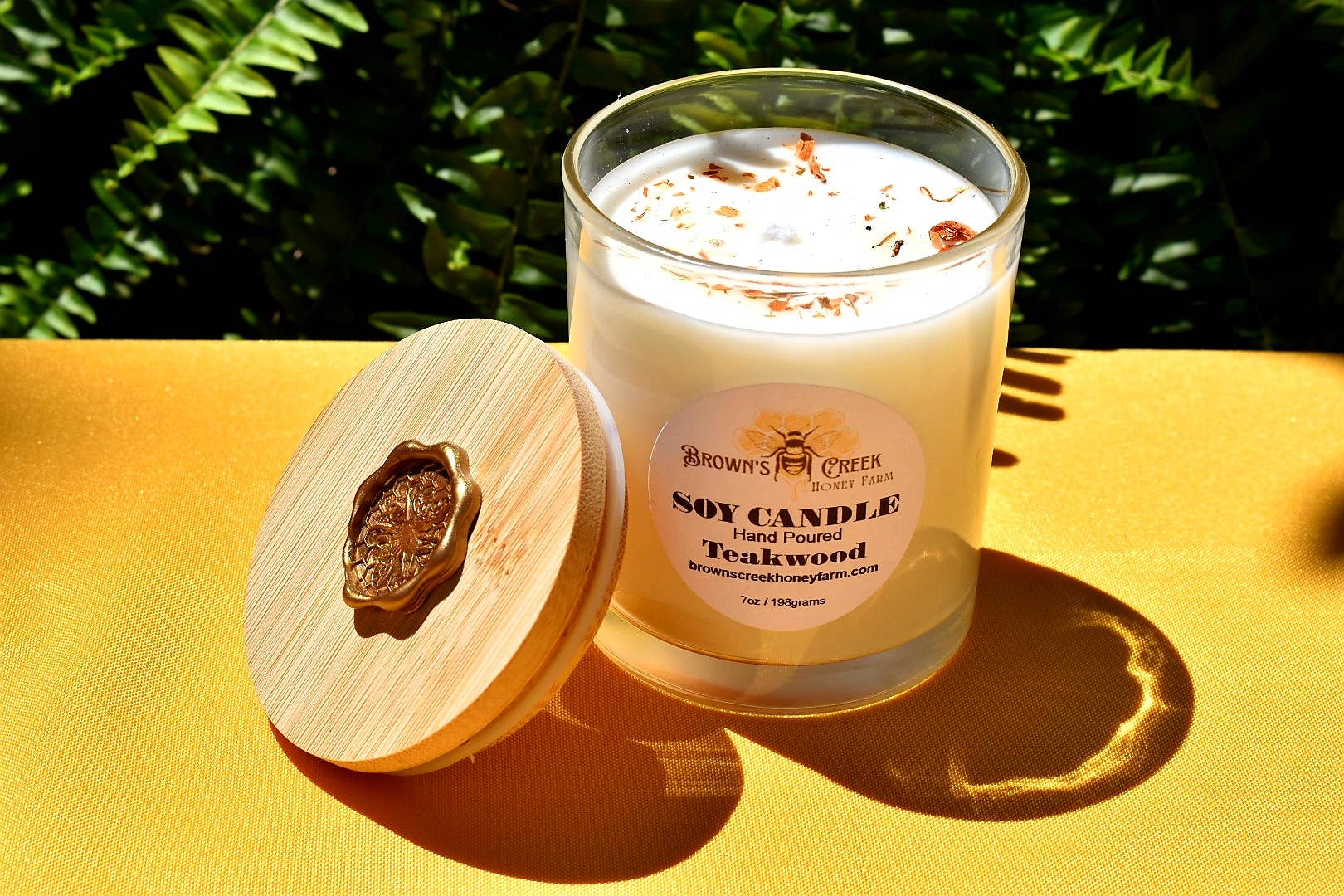 Brown's Creek Honey Farm - Wholesale Jar/Filled Candle - Glass Jar Candle with Lid and Bee Wax Stamp10