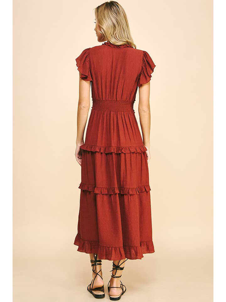 PINCH - Wholesale Dress - Women's - RUFFLED TEA LENGTH DRESS - 3597D23