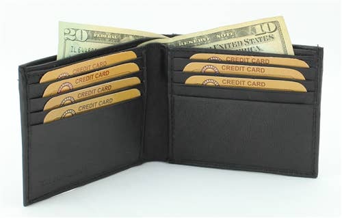 Leather Impressions Inc - Vente Portefeuille – homme - Arrière ID Window Bi Fold Portefeuille Style : # 6640