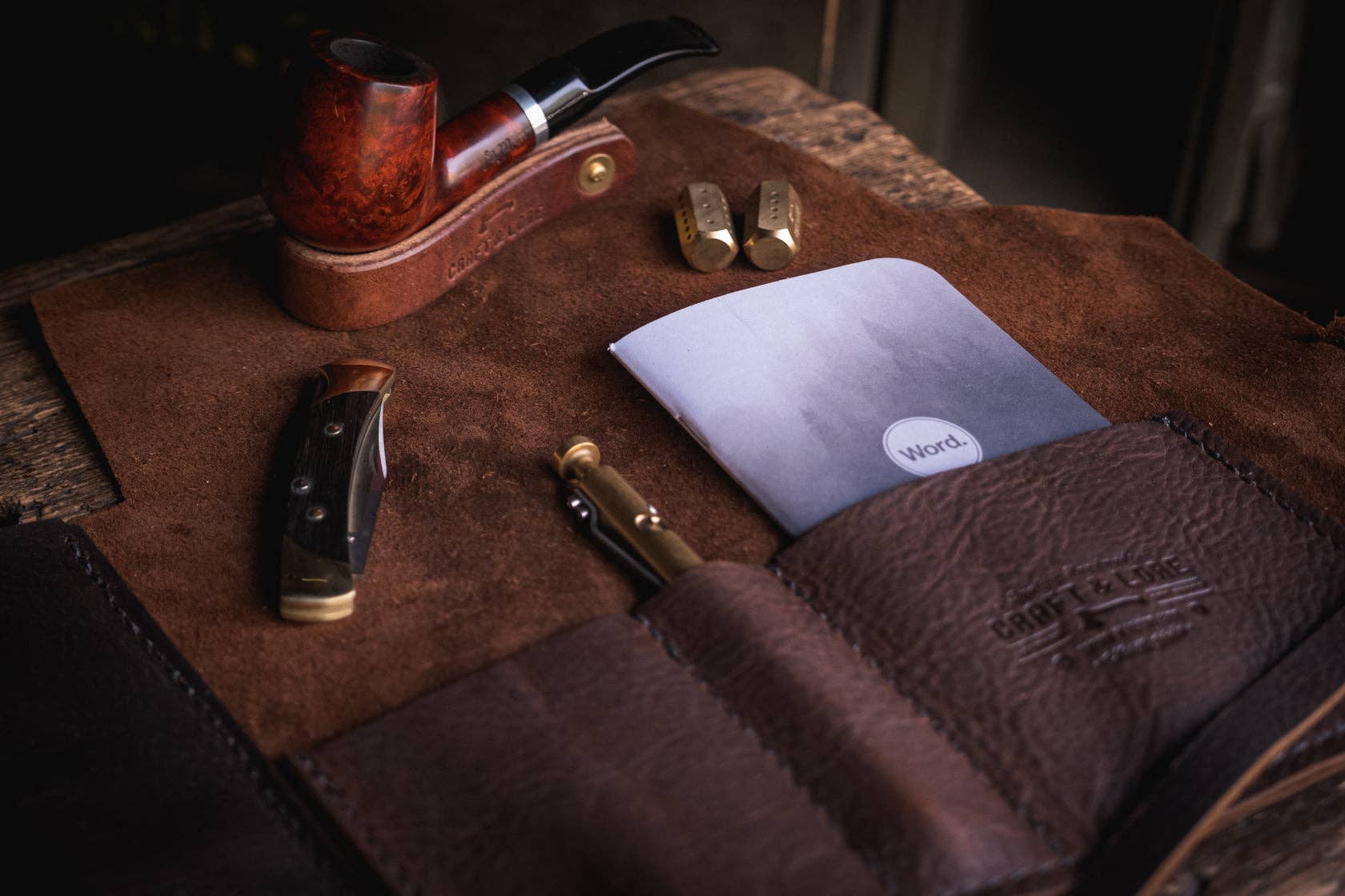 Craft and Lore - Wholesale Humidor/Cigar Accessory - Rustic Leather Pipe Roll19