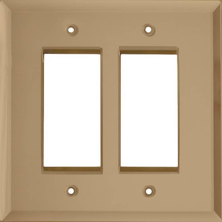Switch Hits - Wholesale Light Switch Cover/Plate - Glass Mirror 2 Gang GFCI Rocker Switch Cover Plate, Bronze