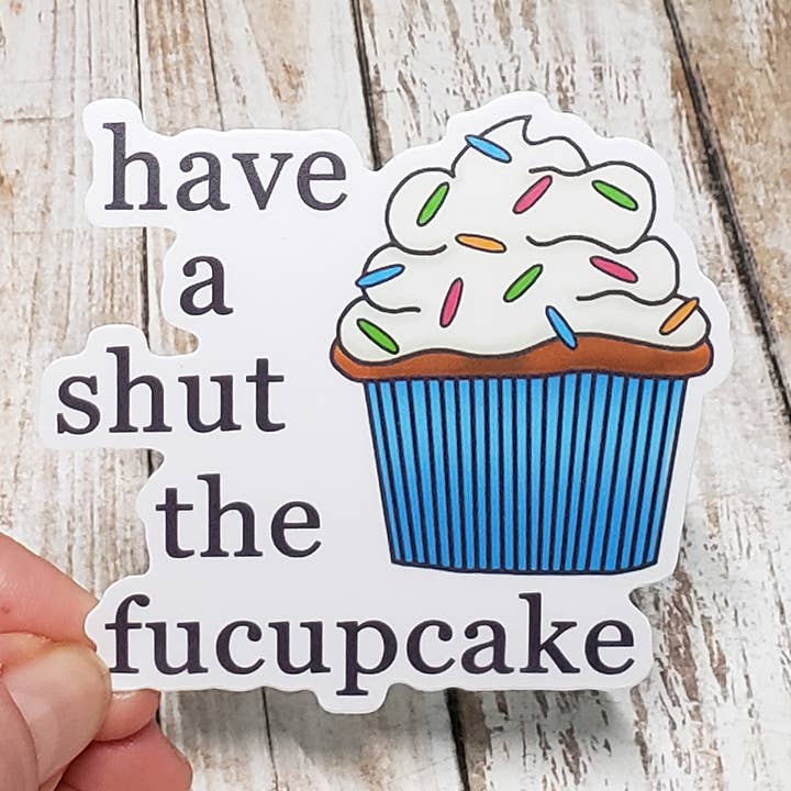 Houd de vinylsticker van Fucupcake dicht voor wholesale door Blue Rocket Gifts