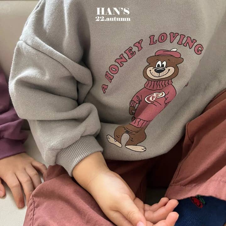 Sweatshirt Honey Bear voor wholesale door Cozy Kidz