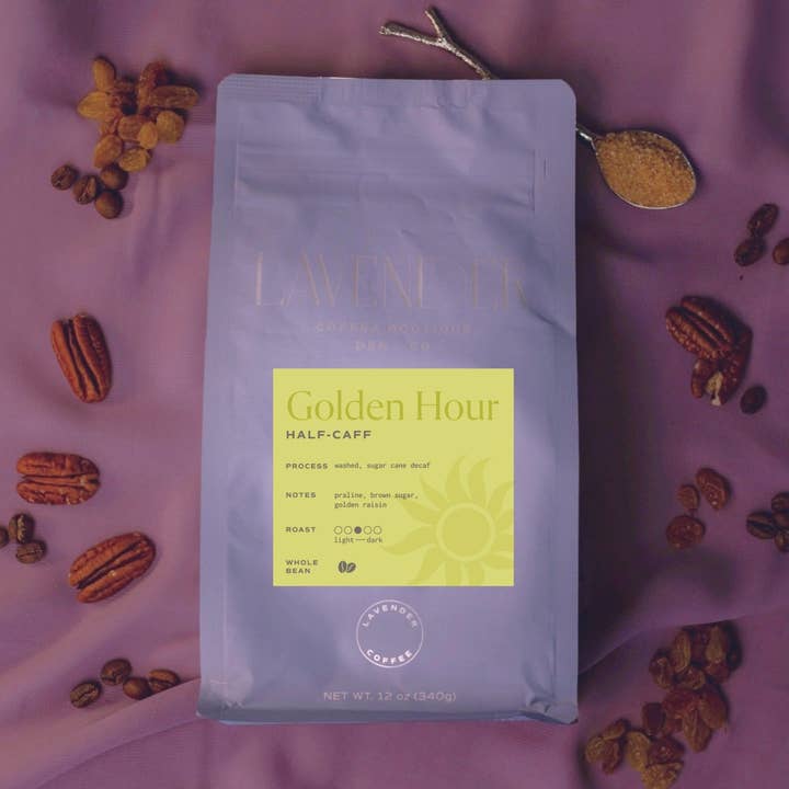 Golden Hour Half Caff for wholesale by Lavender Coffee Boutique