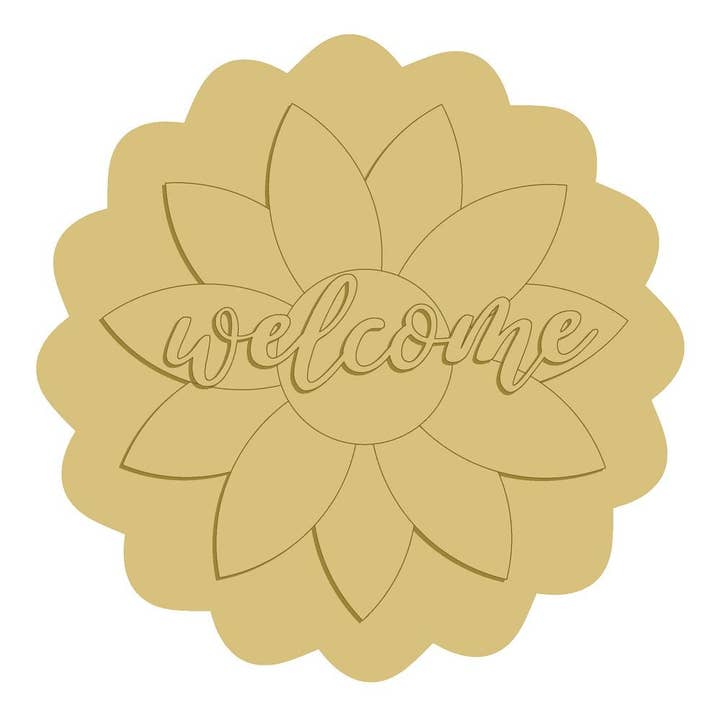 PPHQ 3D Welcome Plaque Unfinished Wood Cutout Style 35 for wholesale by Diverse Woodworking