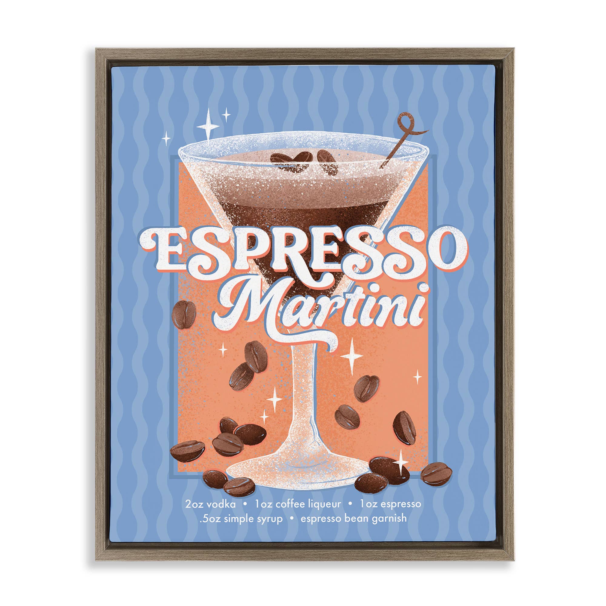 Stupell Industries - Wholesale Wall sign - Retro Espresso Martini & Recipe - Framed Wall Art23