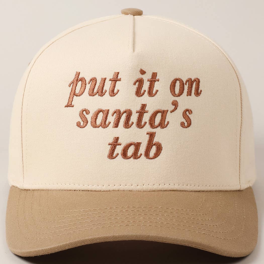 Fashion City - Wholesale Honkbalpet - Dames - Baseballpet met Borduurtekst 'Put It On Santa's Tab'1