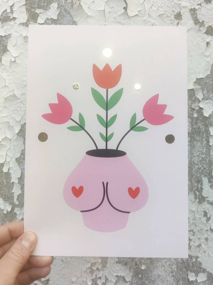 Stor Plakatkort A5 - Blomstrende Bryster for engroshandel hos Tampala Studio