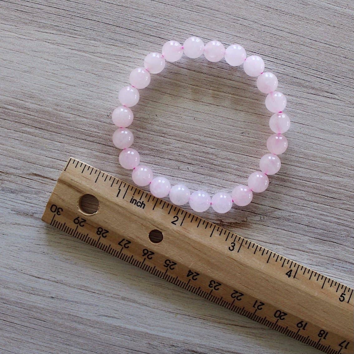 Pebble House – Pulseira de missangas por atacado – Pulseira de Quartzo Rosa com Esferas de 4mm, 6mm ou 8mm - Cristais e Pedras3