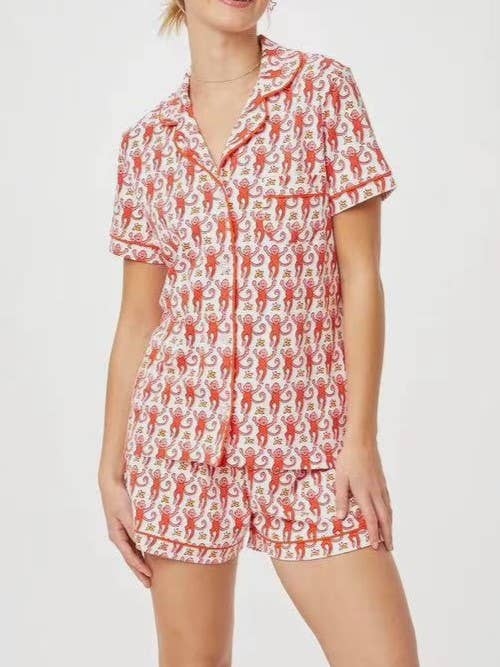 Rosa Clothing - Wholesale Lounge Set - Women's - Comfy Tiger Print Short Sleeve Pajama Set3