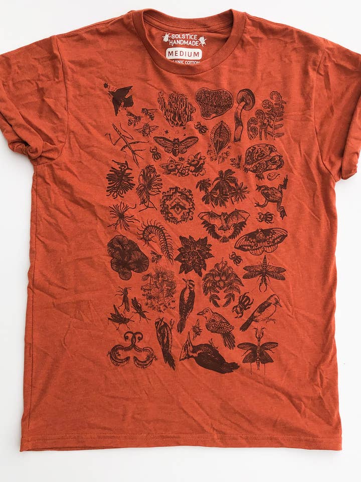 Rust Flash T Shirt for wholesale by Solstice Handmade