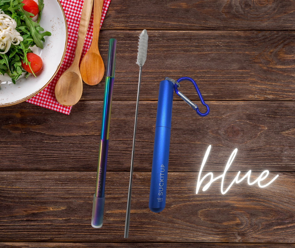 Suck It Up Straws - Vente Paille - Pailles métalliques télescopiques avec étui pour porte-clés et brosse de nettoyage60