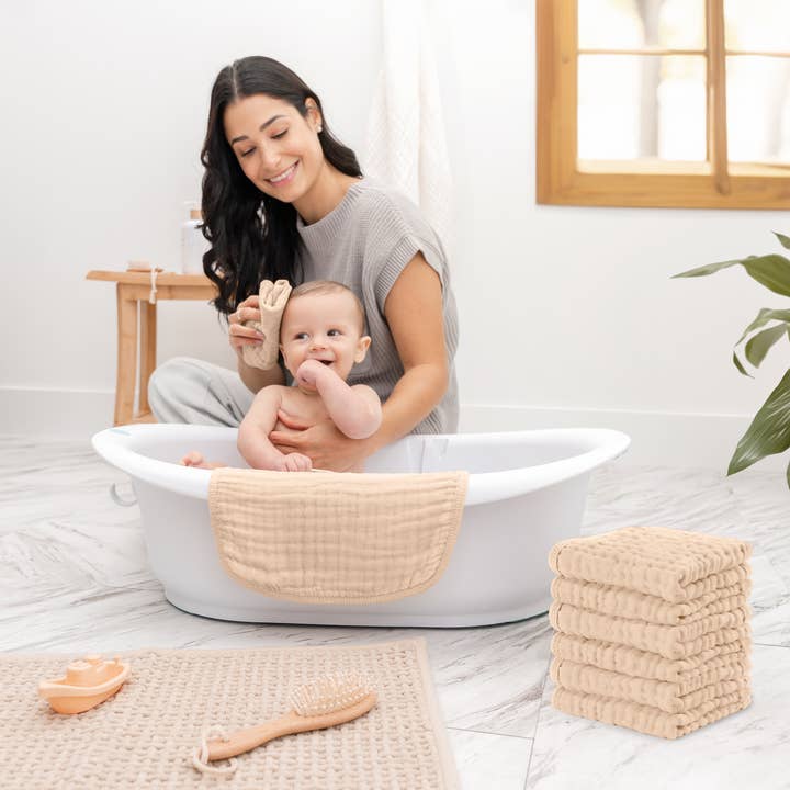 Comfy Cubs - Wholesale Wash cloth – Child & baby - Muslin Baby Washcloths, Soft 10"x10" Cotton by Comfy Cubs126