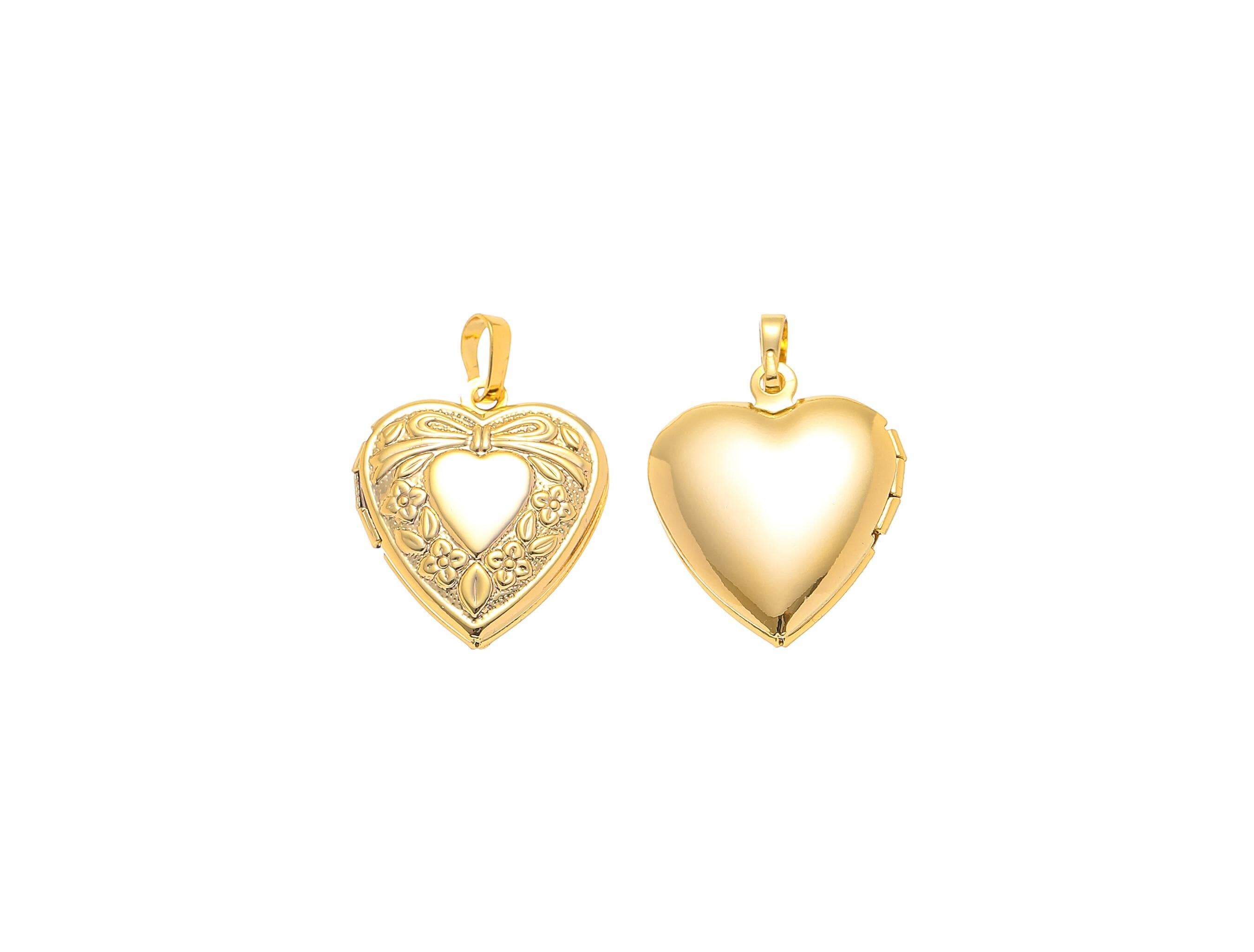 Jewel Pledge - Wholesale Individual Charm/Pendant - 18k Gold Heart Charm Locket Valentine's Day Gift CPG21325