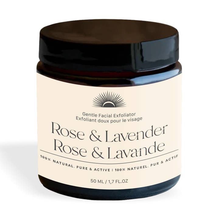 Exfoliant pour le visage à la rose et à la lavande pour la vente par Tülu Wellness