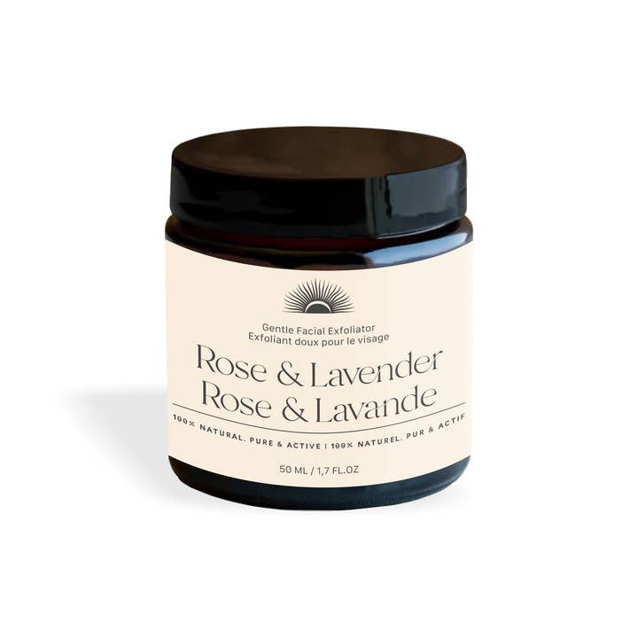 Rose + Lavender Facial Exfoliator for wholesale by Tülu Wellness