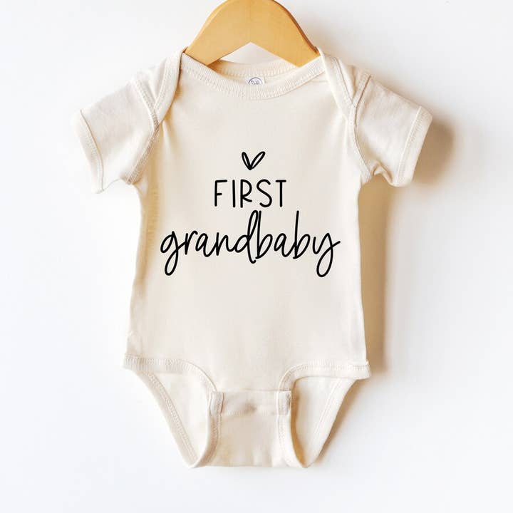 First Grandbaby Gift, Grandparent Announcement Onesie for wholesale by Bump & Beyond Designs
