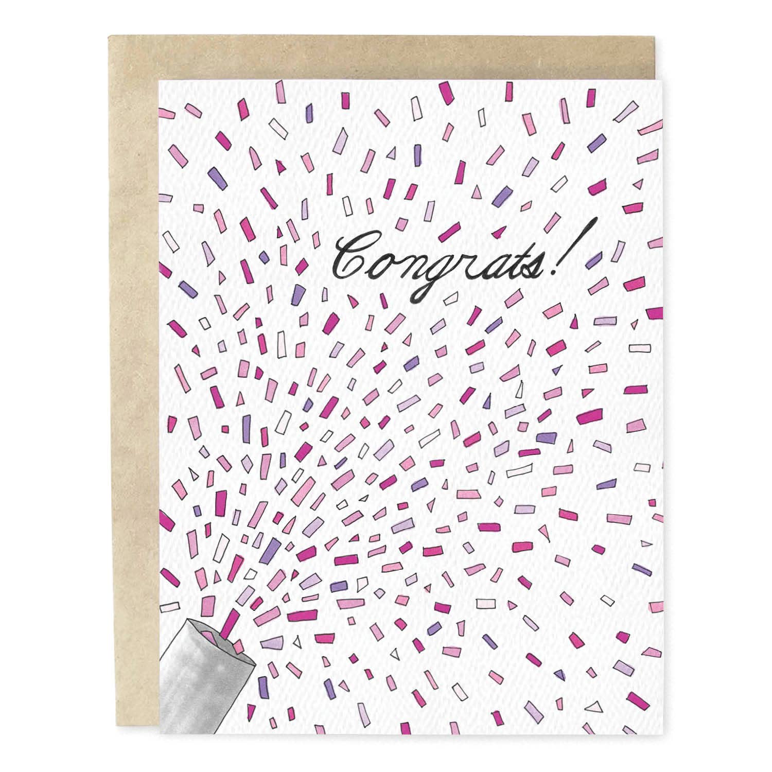 Skribbles - Wholesale Baby Card - Congrats Gender Reveal Confetti Girl New Baby Greeting Card0