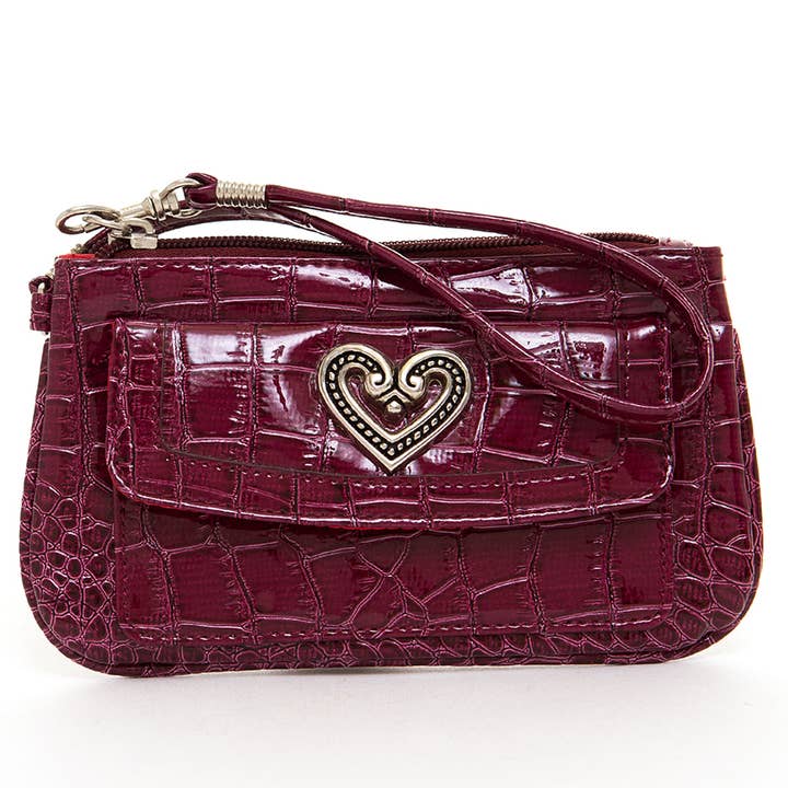 AMPERE CREATIONS - Wholesale Wristlet - Brighton Vegan Leather Inspired Croco Imitation Wristlet Bag7