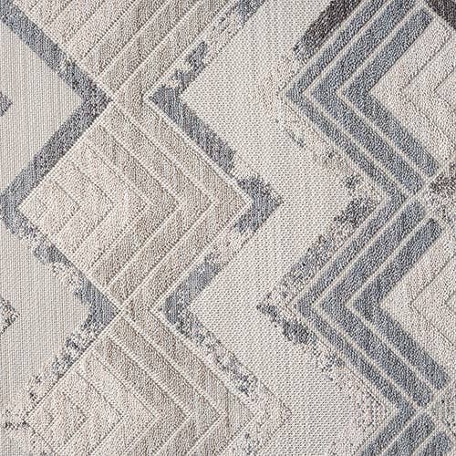 Light Blue Ivory Eastgate Chevron PET Yarn Indoor/Outdoor Area Rug for wholesale on Faire8
