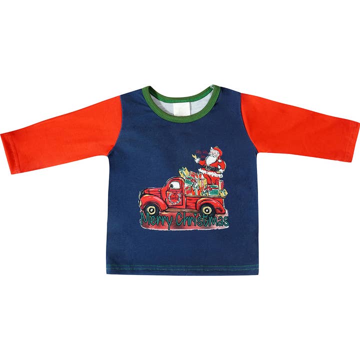 Maglietta da bambino con scritta «Merry Xmas», con scritta «Merry Xmas» per la vendita all'ingrosso da parte di Angeline Kids