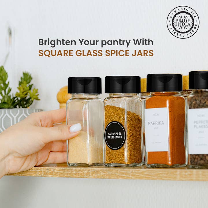 PRIDE INDIA BRANDS - Wholesale Jar - Small Clear Glass Spice Shaker Jars with Caps4